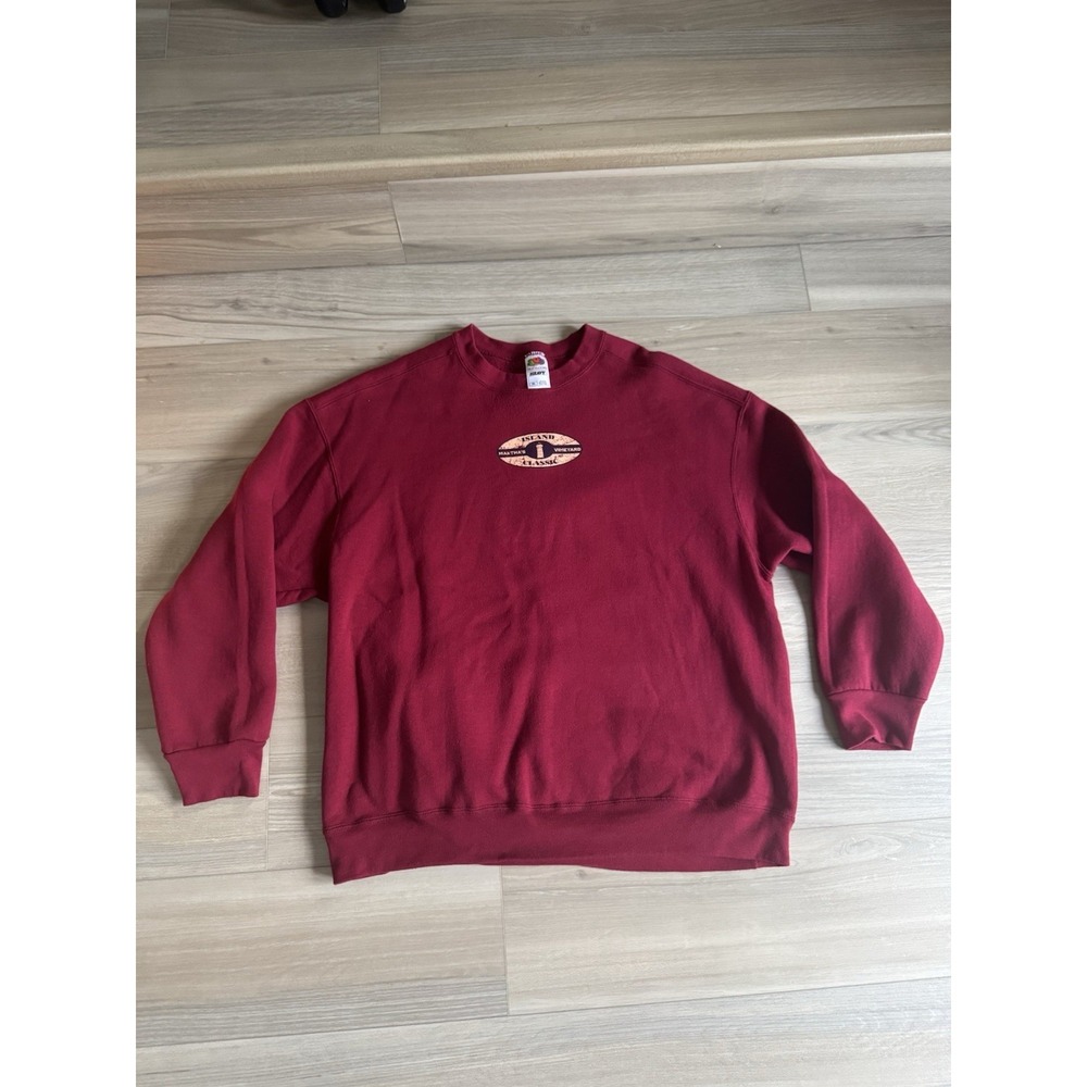 Vintage‎ 90s Martha's Vineyard Crewneck Sweatshirt XXL Maroon Fruit Of The Loom